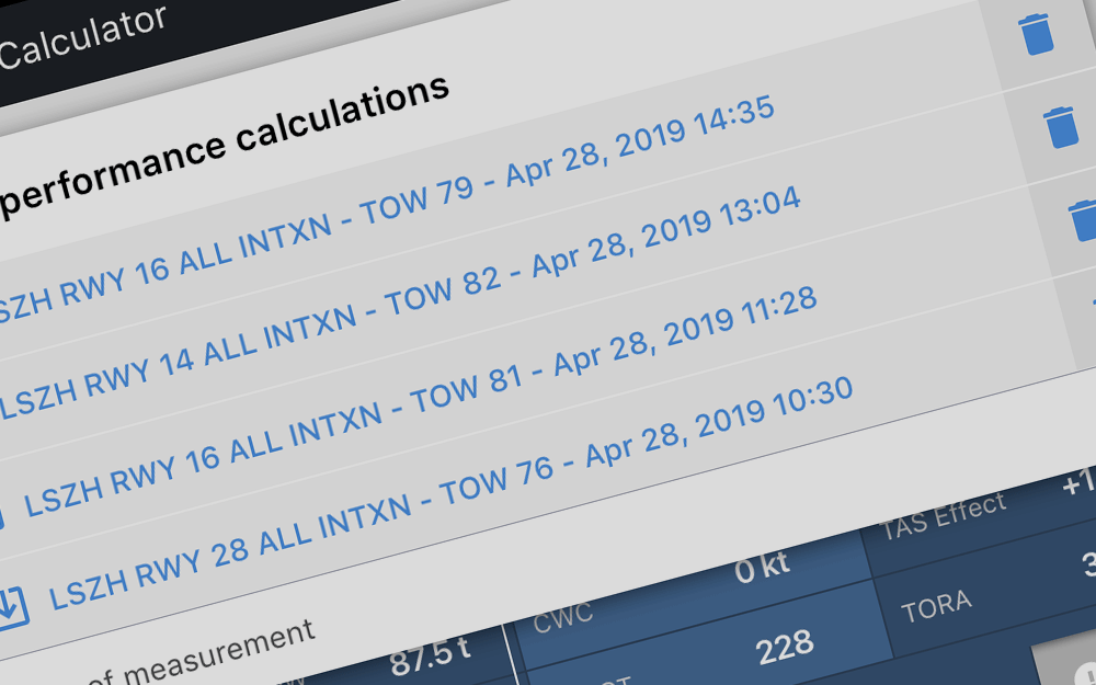 mBriefing Performance Calculator, version 1, save functionality